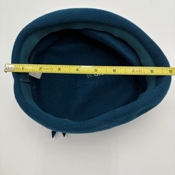 Vintage Sheraton Teal Wool Women's Hat Cap‎ Body Made In Italy - Picture 8 of 8